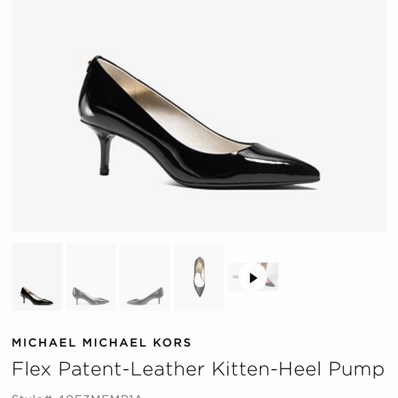Michael Kors Shoes - MICHAEL KOR’s  Patent-Leather Kitten-Heel Pump
